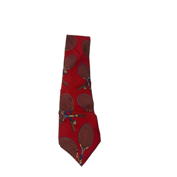 Ichthy's 100 silk Tennis ball tie - Picture 1 of 7